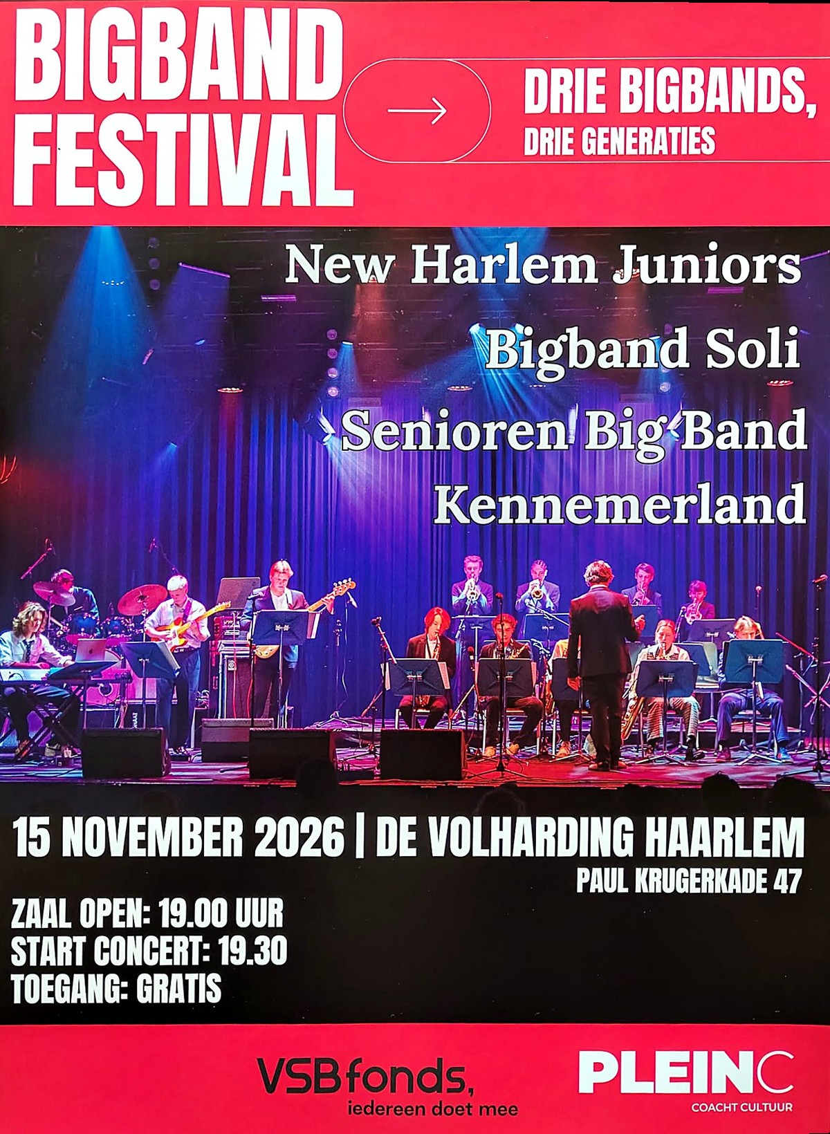 Poster Bigband Festival De Volharding 15 november 2026